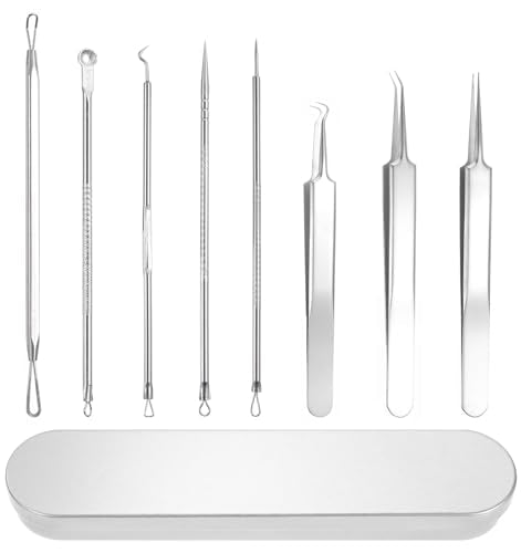 Blackhead Extractor Tool, Pimple Extractor, Professional Stainless Steel Black Head Remover, Effective Pimple and Acne Extractor Kit for All Skin Types