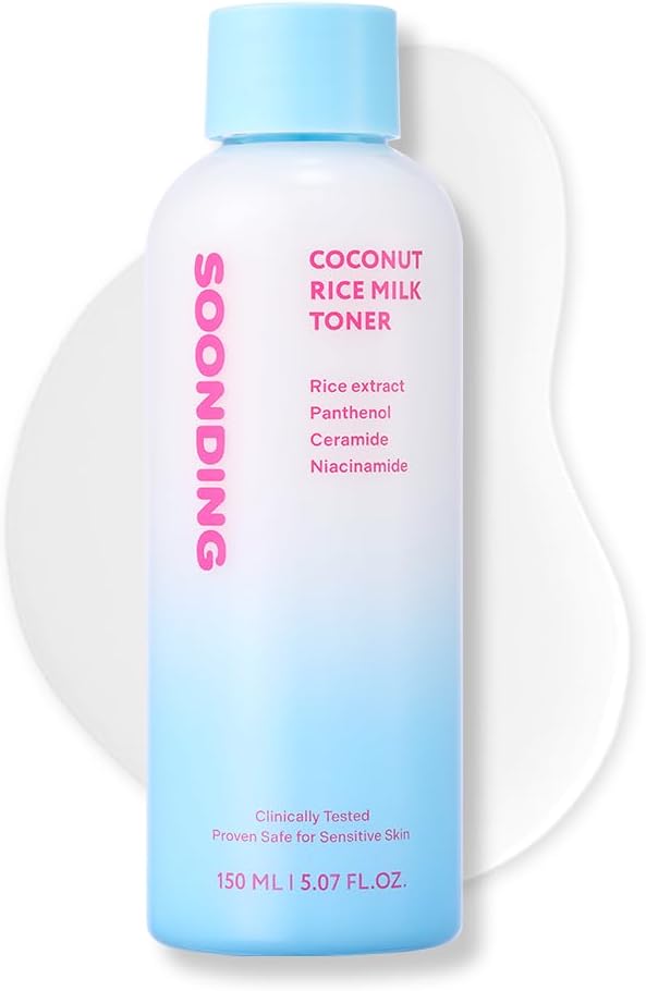 Coconut Rice Milk Toner | Calming Hydration, Smooth Skin Texture and Strengthen Skin Barrier with Rice, Panthenol, Ceramide, AHA | Fragrance-Free, Korean Skin Care (150ml/ 5.07 fl oz)