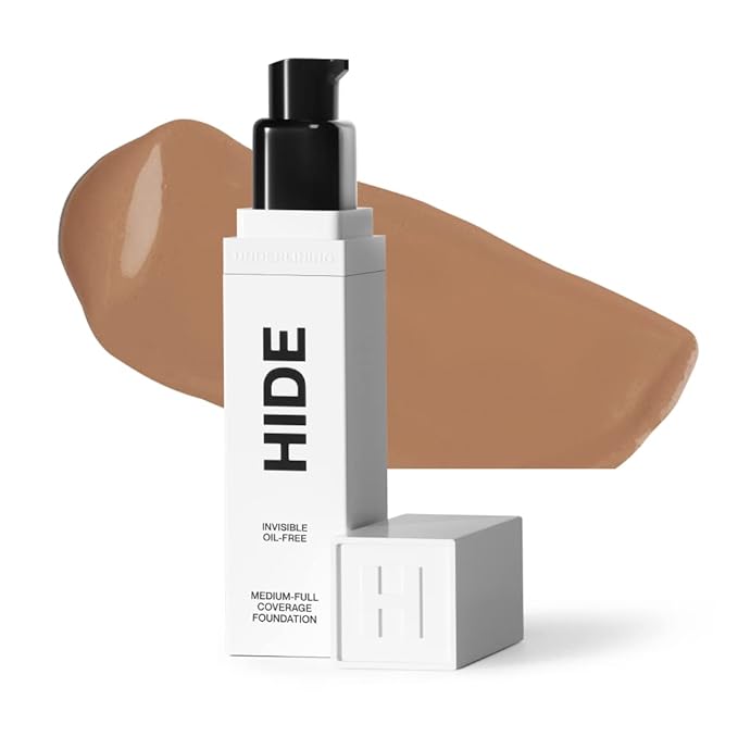 HIDE PREMIUM Liquid Foundation, Multi-Use Waterproof Foundation, Medium/Full 1 fl oz