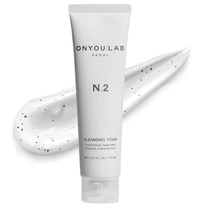 ONYOU LAB N.2 Cleansing Foam | Deep & Hydrating Formula | Fruit Extracts | Vegan Milk | Charcoal Capsule | Creamy Microbubbles | All Skin Types | Korean Skincare (NET 5.07 FL. OZ. / 150 ML)