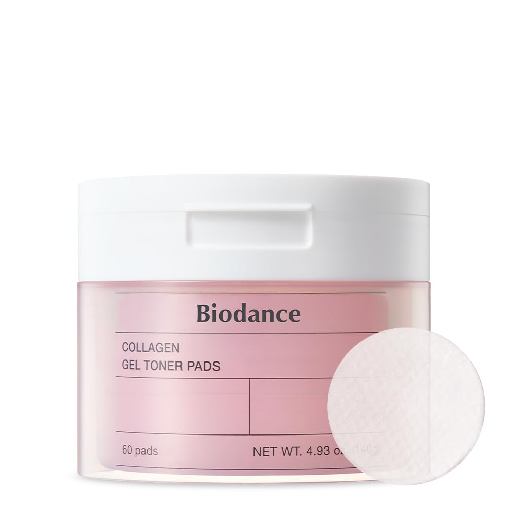 Biodance Collagen Gel Toner Pads, Pore Minimizer for Face, Improving Elasticity, Gentle Exfoliating Toner Pads for Sensitive Skin, Korean Skincareㅣ4.93 fl.oz.(140g)*60Pads