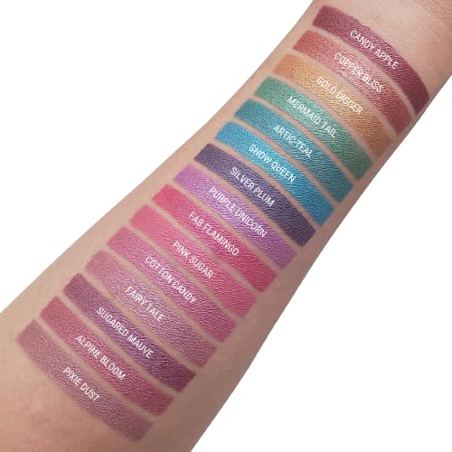 Aromi Metallic Liquid Lipstick | Smear and Smudge Proof, Long-lasting, Waterproof, Dusty Rose Lip Color with Shimmery Finish, Gluten and Paraben Free (Pixie Dust)