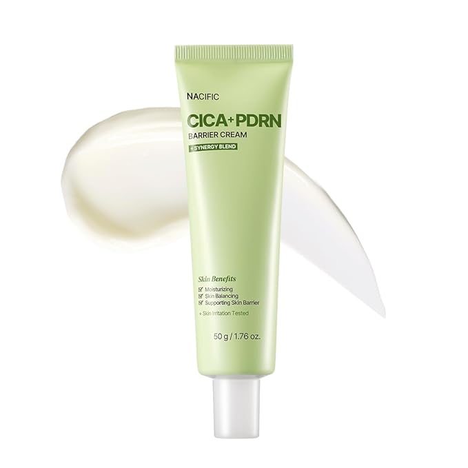 NACIFIC Cica PDRN Barrier Cream 1.76 oz 50g – Centella Asiatica, Moisturizing Barrier Repair and Strengthening Cream with PDRN for Dry and Sensitive Skin, Calming Korean Skincare