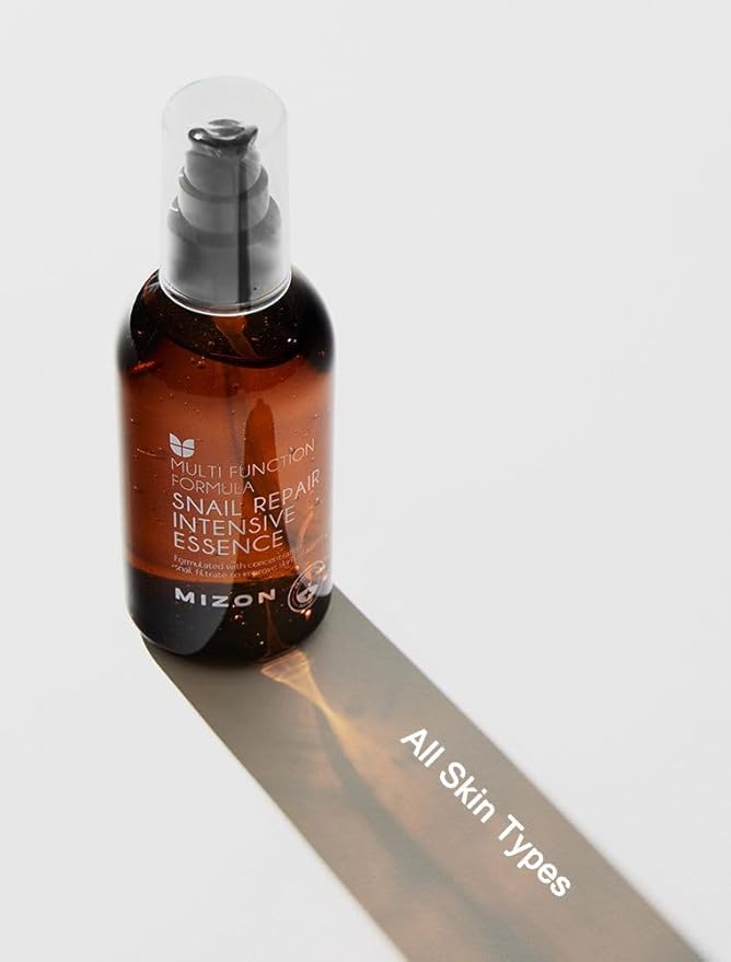 MIZON Snail Repair Intensive Essence Snail Mucin Adenosine Hyaluronic Acid Centella Asiatica Improves Skin Fine Line Treatment Smooth Skin Korean Skincare (3.38 fl oz)
