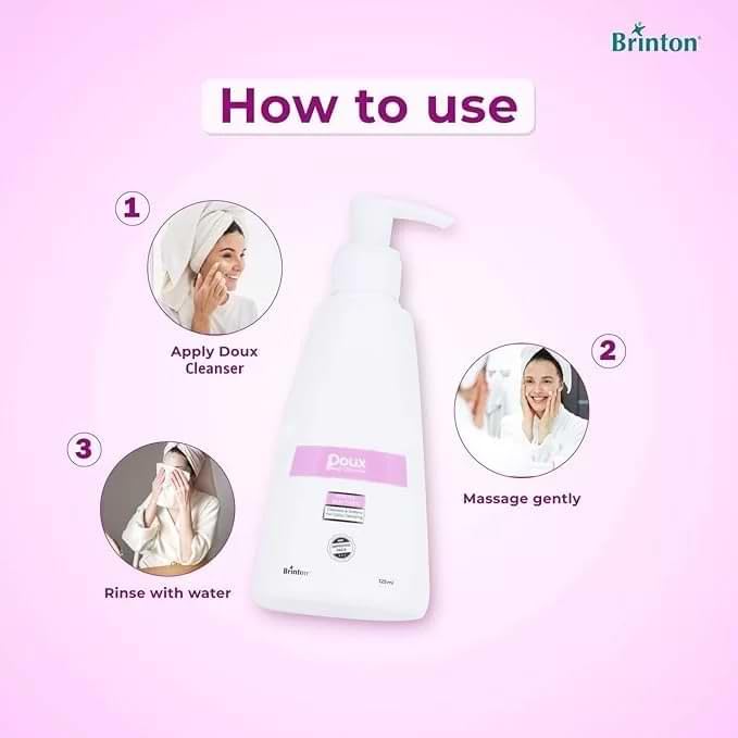 Doux Deep Soap-Free Cleanser for Daily Use & Makeup Removal | Purifies, Hydrates & Softens Skin | pH Balanced & Non-Comedogenic | Suitable for Sensitive Skin | 4.4 oz.