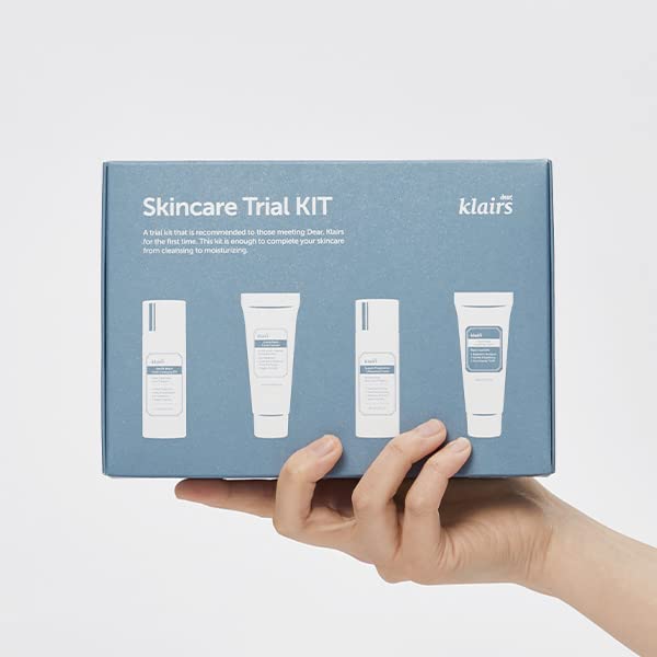 [DearKlairs] Skincare Trial Kits, Valentine's Galentine's Day Gifts, 4 minis, cleansing oil, cleanser, toner, cream, Travel must haves, Gifts for Women, mom