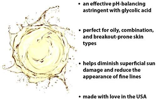 RAYA Calendula Astringent with AHA 6 oz (G-206) | Glycolic Facial Toner for Combo and Partially Oily Skin Prone to Break-Outs | Helps Normalize pH and Fight Bacteria | Made with Alpha Hydroxy Acids
