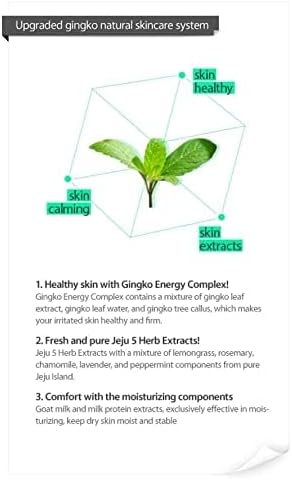 CHARMZONE Ginkgo Natural Cleansing Foam – Hydrating Daily Facial Cleanser | Creamy Botanical Foam for All Skin Types | Korean Skincare for Fresh & Nourished Skin (6.09 fl oz / 180 ml)