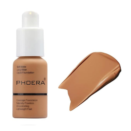 2Pcs Liquid Foundation Full Coverage 24HR Matte Oil Top (1pcs-108) 30ml