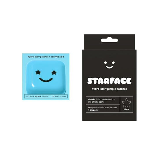 Starface World Hydro-Star + Salicylic Acid Patches Big Pack (32 ct) and Black Star Hydrocolloid Pimple Patches Big Pack (96 ct)
