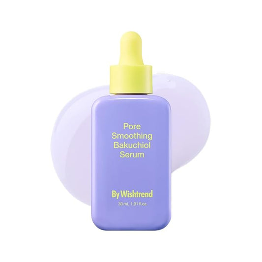 By Wishtrend Pore Smoothing Bakuchiol Serum 1.01 Fl Oz, Pore Minimizer Enhanced with Bakuchiol & Niacinamide, Peptide, Increase production of Collagen Fiber, for saggy & enlarged pores