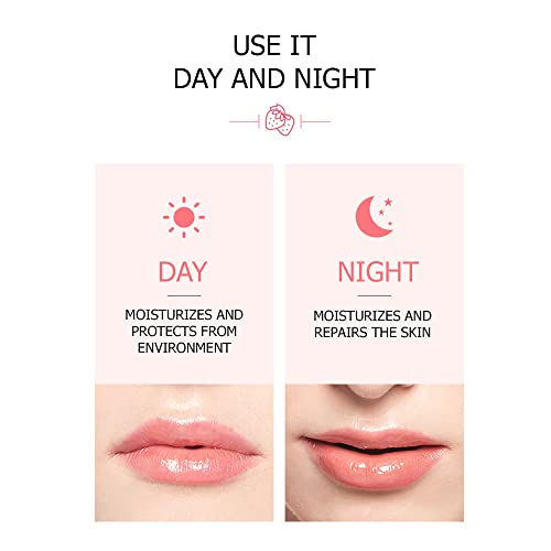 BIOAQUA Strawberry Fruit Moisturizing Lip Mask Hydrating Oil Dry Lips Repair Cracked Skin Cream 13g 0.46oz