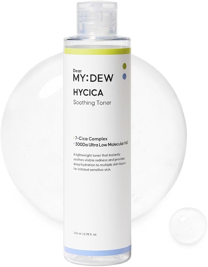 HYCICA Soothing Toner | Calming Hydration Barrier Care for Sensitive Skin with Centella, Ultra-Low Molecular Hyaluronic Acid & Panthenol, Vegan Fragrance-Free Korean Skincare, 6.76 fl oz