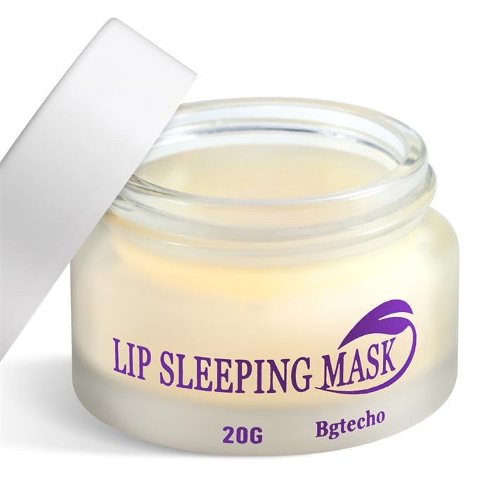 Bgtecho Lip Mask Overnight,Lip Collagen Lip Sleeping Mask With Peptide Complex,Moisturizing Lip Balm for Lip Care Cracked Lips,Dry Lips,Lip Wrinkles Repair,Nourish & Hydrate(20g)