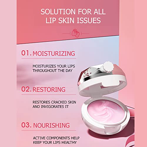 BIOAQUA Strawberry Fruit Moisturizing Lip Mask Hydrating Oil Dry Lips Repair Cracked Skin Cream 13g 0.46oz