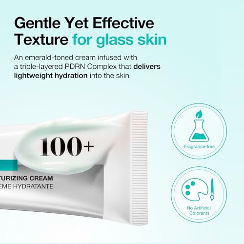 ANUA PDRN Hyaluronic Acid 100 Moisturizing Cream, Lightweight Hydrating Moisturizer with Salmon PDRN, Hyaluronic acid, Collagen for Glass Skin, Korean Skin Care (60ml / 2.02 fl. oz)