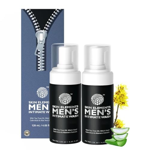 Skin Elements Intimate Wash for Men with Tea Tree Oil (Combo) | pH Balanced Foaming Hygiene Wash | Controls Bad Odor & sweat | Refreshes Intimate Area | Jabon Intimo Hombre | 120 ml | Pack of 2