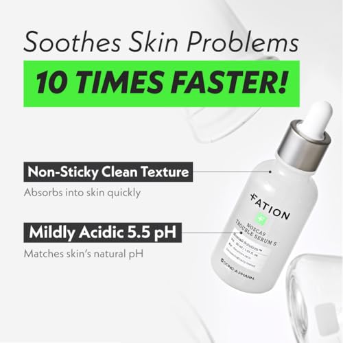 Nosca9 Soothing Serum Set - Serum and Cream for Sensitive Skin | Ceramide & Centella for Barrier Repair & Hydration | Korean Acne Skincare Routine (30ml+5ml+5ml)