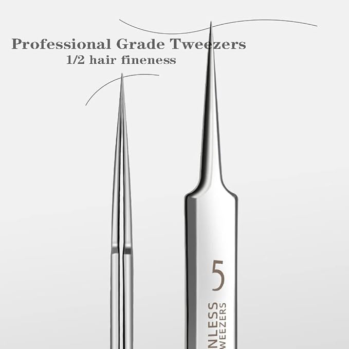 Professional Blackhead Remover Pimple Popper Tool,Comedones Extractor Acne Removal Tweezers for Blemishs，Whitehead Popping,Zit Removing for Nose Face,Stainless Steel Makeup Tool