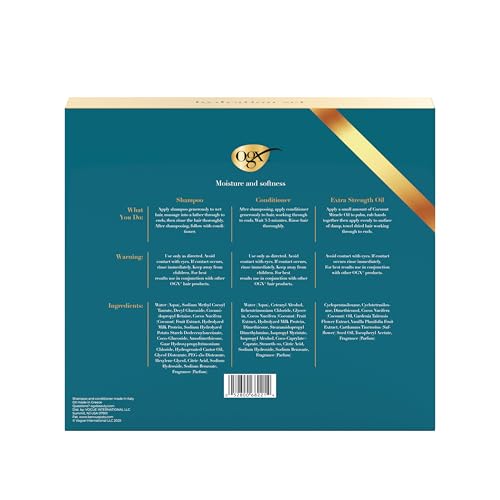OGX Giftset Nourishing + Coconut Milk Shampoo & Conditioner & Extra Strength Damage Remedy + Coconut Miracle Oil Penetrating Hair Oil (3pc Hydration Set)