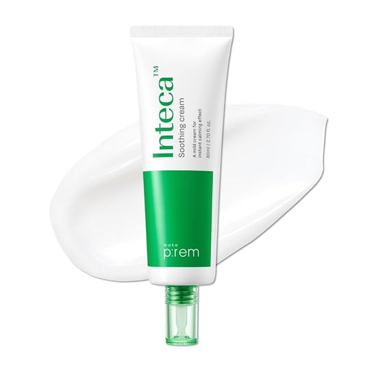 MAKE P:REM INTECA Soothing Cream, 2.9x Faster Absorbing & Calming Effect for Acne Prone Skin, Advanced CICA for Sensitive Skin, EVE VEGAN, Korean Skin Care, 2.70 fl.oz., 80ml