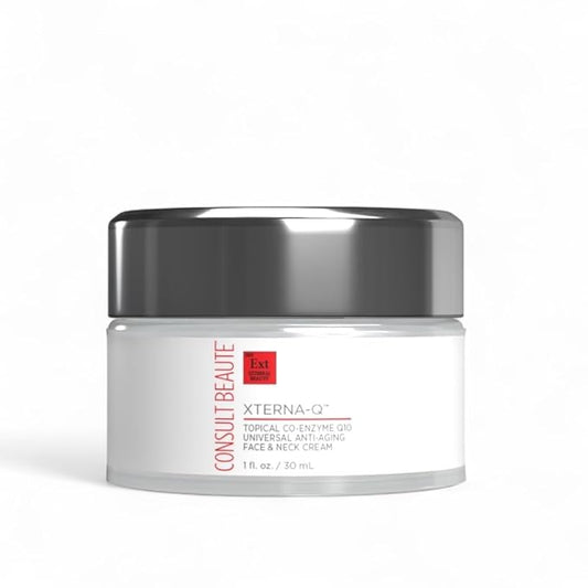Consult Beaute XTERNA-Q Anti-Aging Universal Day and Night CoQ10 Cream - Peptide Q10 & Niacinamide Face Moisturizer for Dry Skin - Restore Skin Barrier - Visibly Reduce Lines & Wrinkles - 1 Fl Oz
