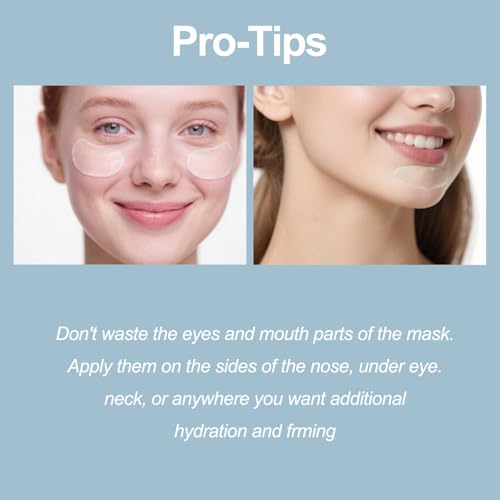 30ml Deep Collagen Anti-Wrinkle Lifting Mask (32g x 10 ae) – Facial sheet masks with low molecular weight collagen, Hydrate, Lift & Smooth Wrinkles for Travel & Daily Use, Korean Skin Care