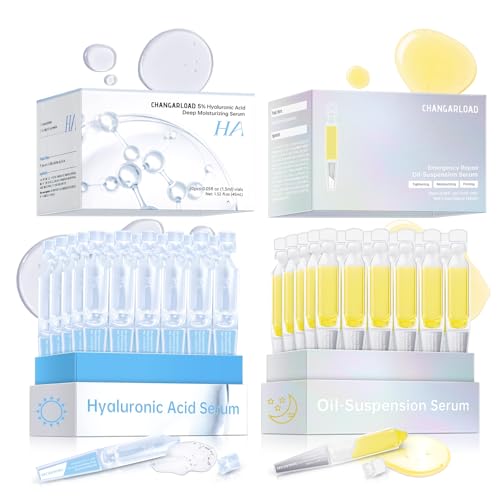 Ultra Hydrating Set: 5% Hyaluronic Acid + Emergency Repair Oil Suspension Serum for Sensitive, Dry & Damaged Skin | Instant Lift & Firming, Soothing for Face 90ml (Hyaluronic+Oil Serum 2pcs)