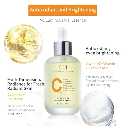 ELT Vita Youth Vitamin C Serum 1.69fl.oz.(50ml) Ultra Hydration Serum Korean Glass Skin Korean Skincare (Pack of 2)