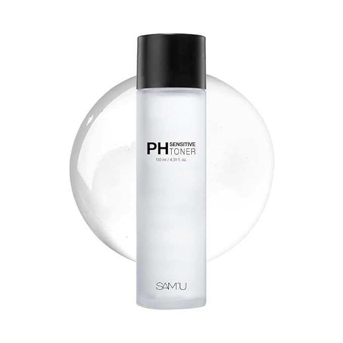SAM'U pH Sensitive Toner – Hydrating Toner with Triple Hyaluronic Acid & Centella Asiatica – Korean Skin Care, Soothing & Refreshing For Sensitive Skin – 4.39 Fl. Oz