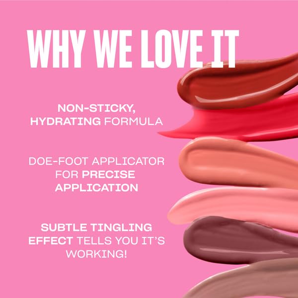 BABE ORIGINAL Glow Plumping Lip Jelly For Thicker Lips - High Shine Lip Gloss for Moisturizing, Hydrating and Soothing Lips, Mauve