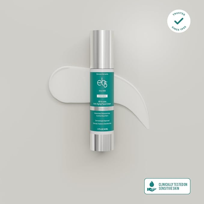 eb5 Men’s All-in-one Anti-Aging Face Cream | Formulated with Retinol, Vitamins E, B5, and A to Moisturize, Reduce Lines and Soothe Razor Burn - 1.7 Fl Oz