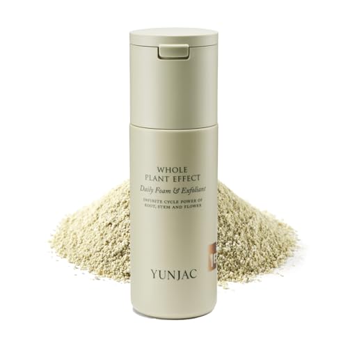 YUNJAC Whole Plant Daily Foam & Exfoliant (2.82 oz) – Matcha Facial Cleanser, Gentle Enzyme Foam, Suitable for Sensitive Skin, Korean Skincare, Rich Lather, Makeup Remover