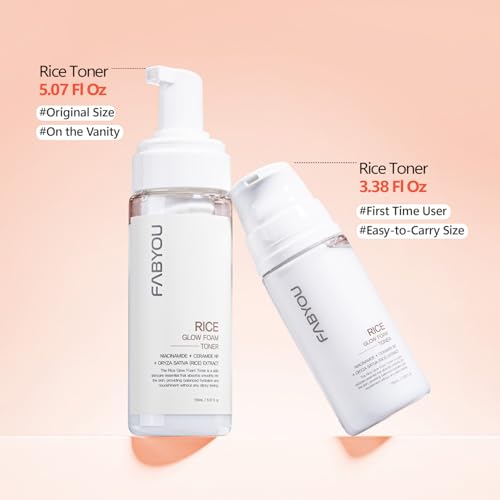 Rice Glow Bubble Toner 3.38 fl oz - Hydrating Milky Toner for Sensitive and Dry Skin, with Niacinamide and Rice Extract to Support Radiant Skin, Easy-to-Carry Size for Daily Korean Skincare Routine