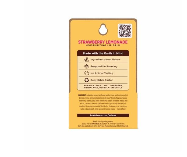 BURTS BEES STRAWBERRY LEMONADE LIP BALM