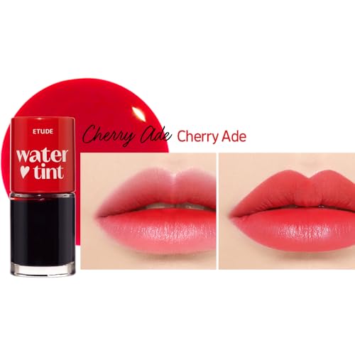 ETUDE Dear Darling Water Tint - Cherry Ade | Pretty Cherry Color Lip Stain with Fruity Fragrance, Lightweight, Moisturizing & Non-Sticky Korean Lip Stain
