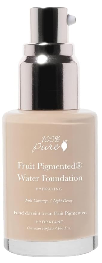 100% PURE Water Foundation Full Coverage Hydrating Makeup, Fl Oz