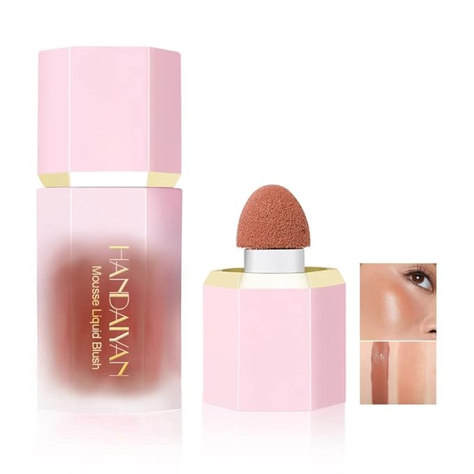 AKARY Soft Cream Blush Makeup, Velvet Mousse Liquid 06 Chocolate