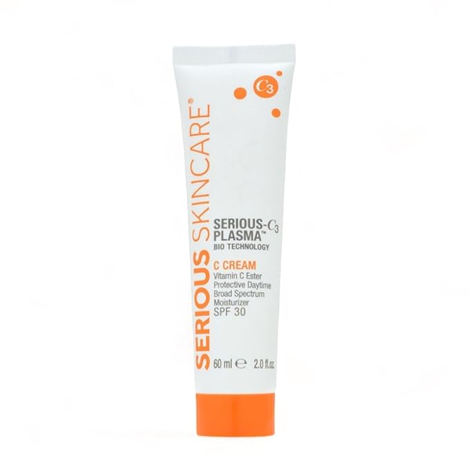 Serious Skincare - Vitamin C Face Cream for Women and Men - Hydrates Dry Skin - Anti-Aging Wrinkle Moisturizer for Radiant Skin - Vitamin C3 Esters - Hydrolyzed Collagen - Daytime SPF 30-2 Fl. Oz.