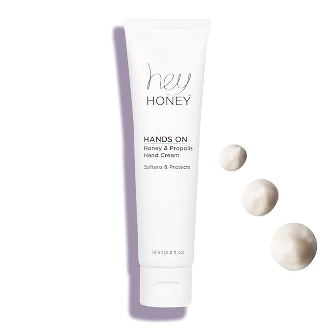 Hey Honey Skincare Hands On | Hydrating Extremely Dry Hand & Elbow Cream | Powered with Shea Butter, Honey & Propolis | Designed To Soften & Protect Skin Cracking | 2.2 Oz