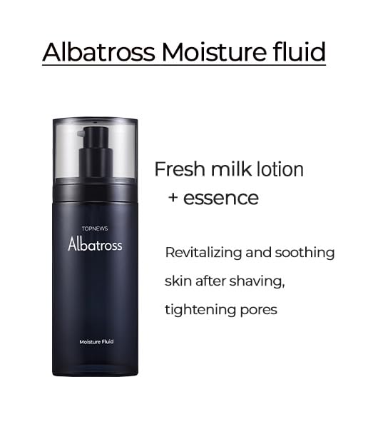 CHARMZONE Albatross Skincare for Men Aftershave Toner and Emulsion Set Father's Day Gift Set Hydrating Moisturizing Nourishing Toner+ Fluid + Travel size Total of 10.5 fl.oz