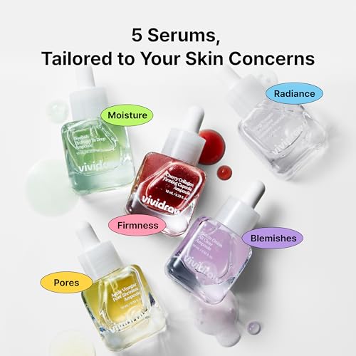 Vividraw Discovery Kit – Korean Skin Care Set for Women with 5 Serums for Daily Skincare, Travel-Size, Teen Girl Trendy Stuff with Targeted Solutions for Hydration, Firming, Calming, Gift Set