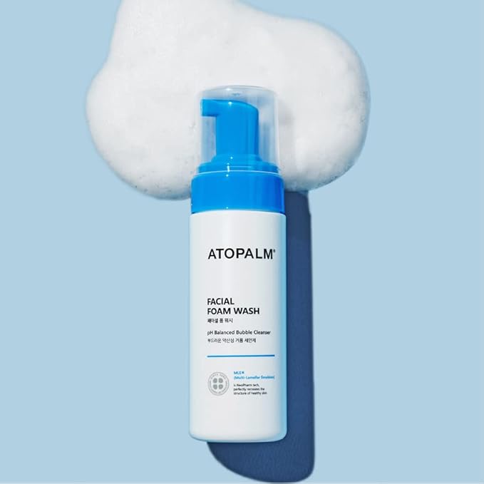 ATOPALM | Facial Foam Wash | Gentle Baby Wash | Dermatologist-Tested | Hypoallergenic Kids Cleanser | Baby Bath Soap for Sensitive Skin | Paraben-Free | pH Balanced | EWG Green | 5.07 fl oz (150ml)