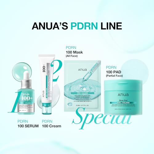 ANUA PDRN Hyaluronic Acid Capsule 100 Serum Mask, everyday glow korean sheet mask with Salmon PDRN, Hyaluronic acid, Collagen, Self home care facial mask for glass skin, Korean skin care (10EA)