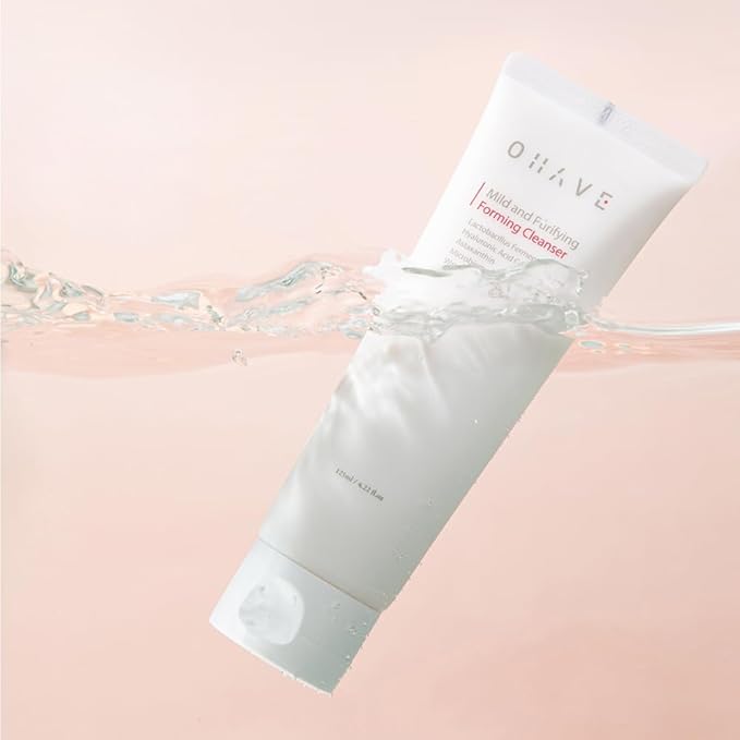 OHAVE Mild & Purifying Foaming Cleanser Gentle Vegan Face Wash with Lactobacillus Natural Botanical Extracts Hydrating & Soothing pH-Balanced 125ml