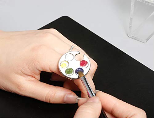 2 Pieces Nail Art Palette Finger Rings, Mini