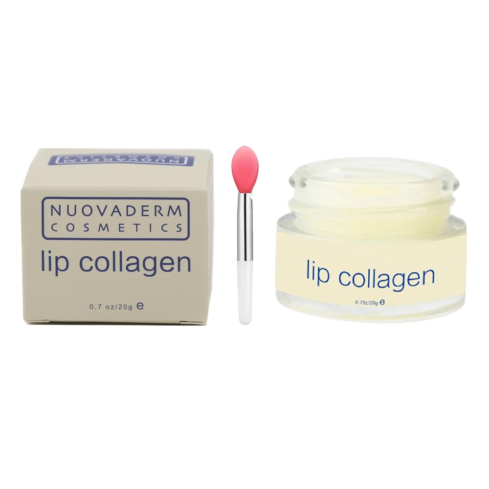 NUOVADERM Collagen Lip Mask with Squalane - Moisture & Collagen Boosting Lip Sleeping Mask for Soft and Supple Lips - Lip Plumper Balm to Restore, Nourish & Hydrate Dry Chapped Lips