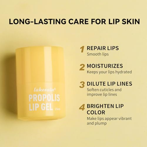 SHEEPFLY Propolis Lip Gel, Honey Lip Butter, Hydrating Overnight Lip Balm, 12hrs Long-lasting Moisture, Sanitary Twister (2 Pack)