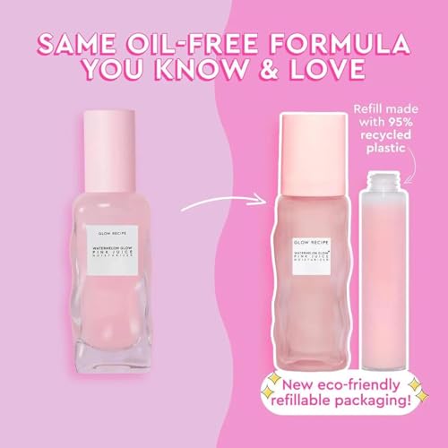 Glow Recipe Pink Juice Water Gel Face Moisturizer for Women, Men & Teens - Hydrating Hyaluronic Acid, Radiance Boosting, Non-Comedogenic, Oil-Free, Long-Lasting Korean Skin Care for Oily Skin (50ml)