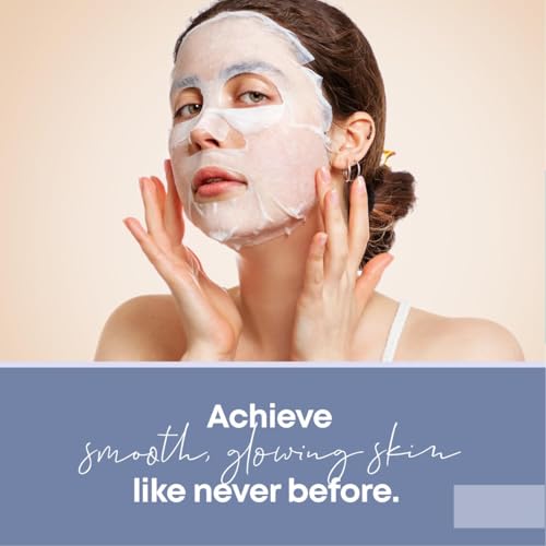 Collagen Face Mask | Hydrating Beauty Skincare Face Mask for Glass Skin, Revitalizing Overnight Collagen Facial Mask for Wrinkles, Selfcare Sheet, Moisturizing Facial Skin Care Product for Women & Men